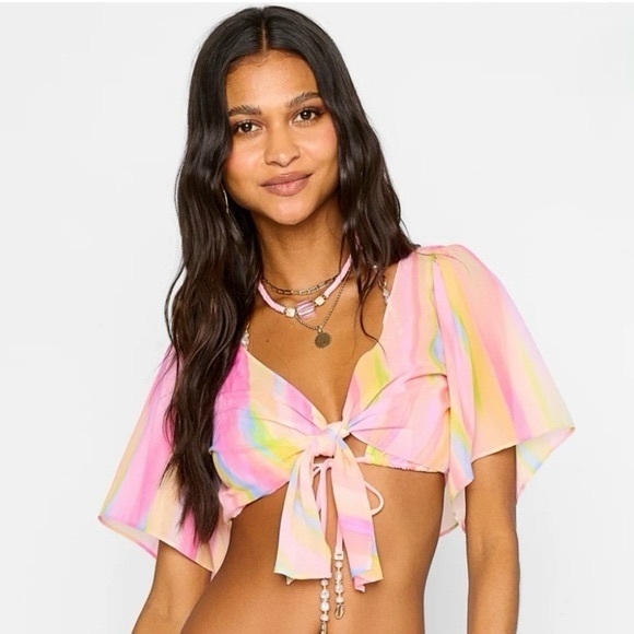 Beach Bunny Other - Beach Bunny Mae Tie Front Top